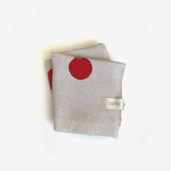 Organic Cotton Knit Blanket - Apples - The Rest