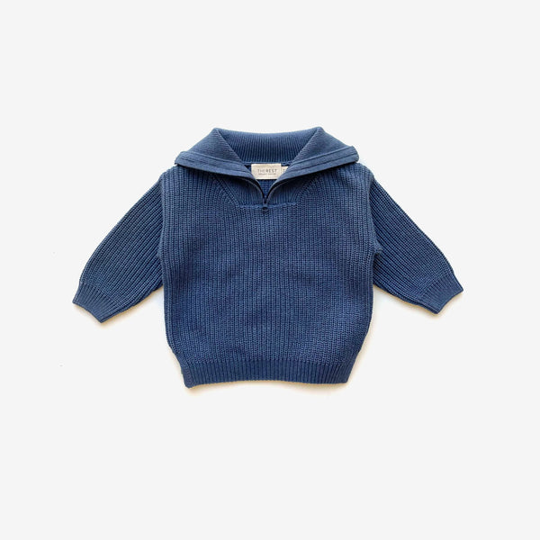 Fisherman Jumper - Moody Blue - The Rest