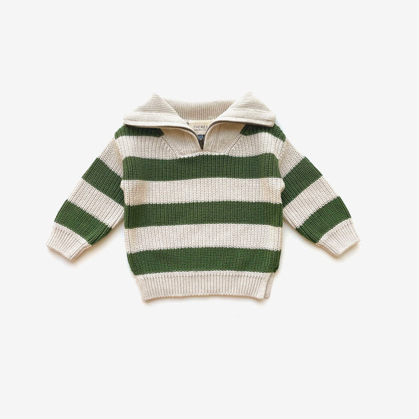 Fisherman Jumper - Clover Rugby Stripe - The Rest