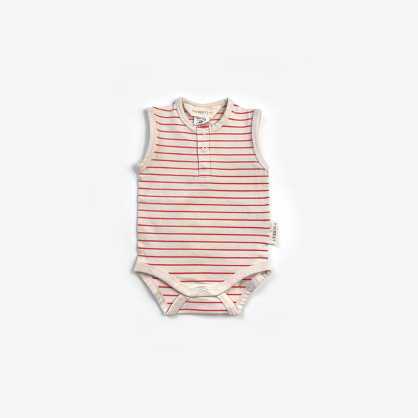 Henley Bodysuit - Tigerlily Stripe - The Rest