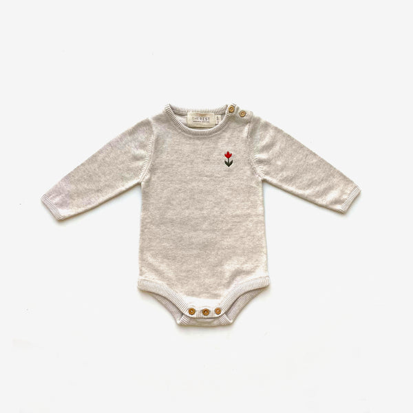 Knit Bodysuit - Oat Marle Tulip - The Rest