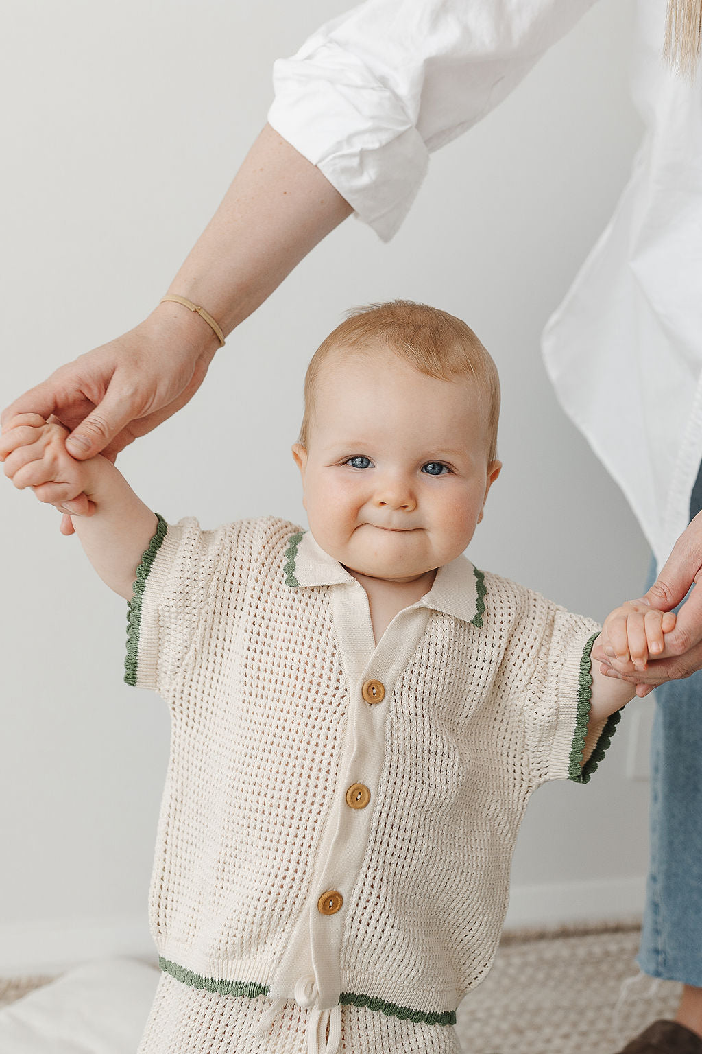Scallop Crochet Shirt - Clover - The Rest