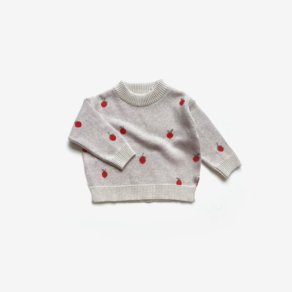Organic Cotton Knit Jumper - Apples - The Rest