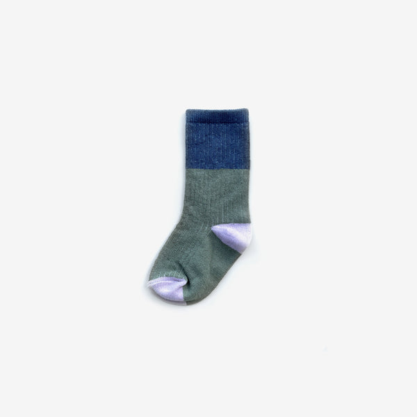 Organic Cotton Jacquard Knit Socks - Colour Block - The Rest