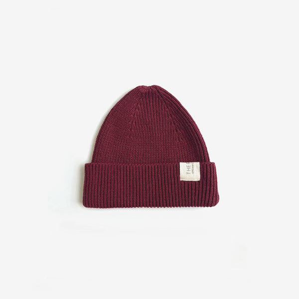 Organic Cotton Rib Beanie - Plum - The Rest