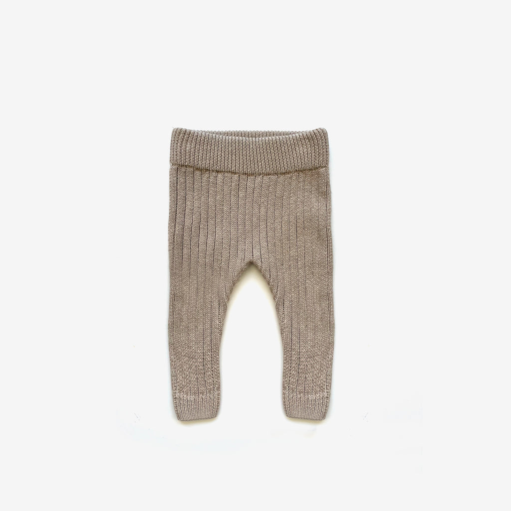 Organic Cotton Thick Knit Leggings - Chai - The Rest