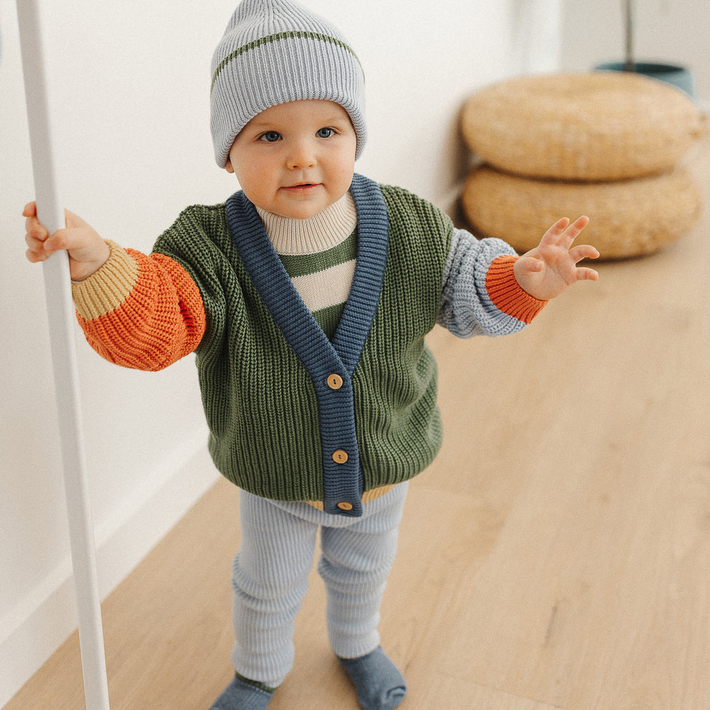 Chunky Grandpa Cardi - Colour Block - The Rest
