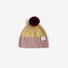Organic Cotton Chunky Colour Block Beanie - Plum Honey Bubblegum - The Rest