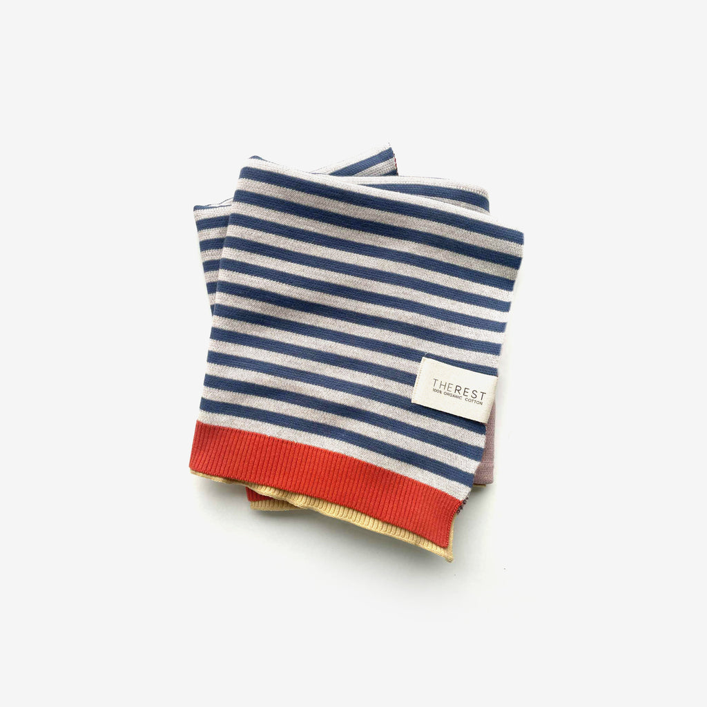 Organic Cotton Knit Blanket - Colour Block - The Rest