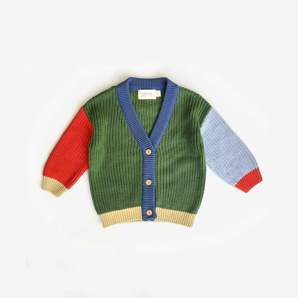 Chunky Grandpa Cardi - Colour Block - The Rest