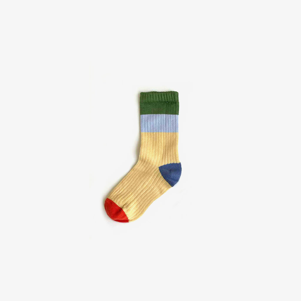 Organic Cotton Knit Socks - Colour Block - The Rest