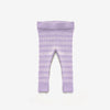 Organic Cotton Rib Knit Leggings - Lilac Stripe - The Rest