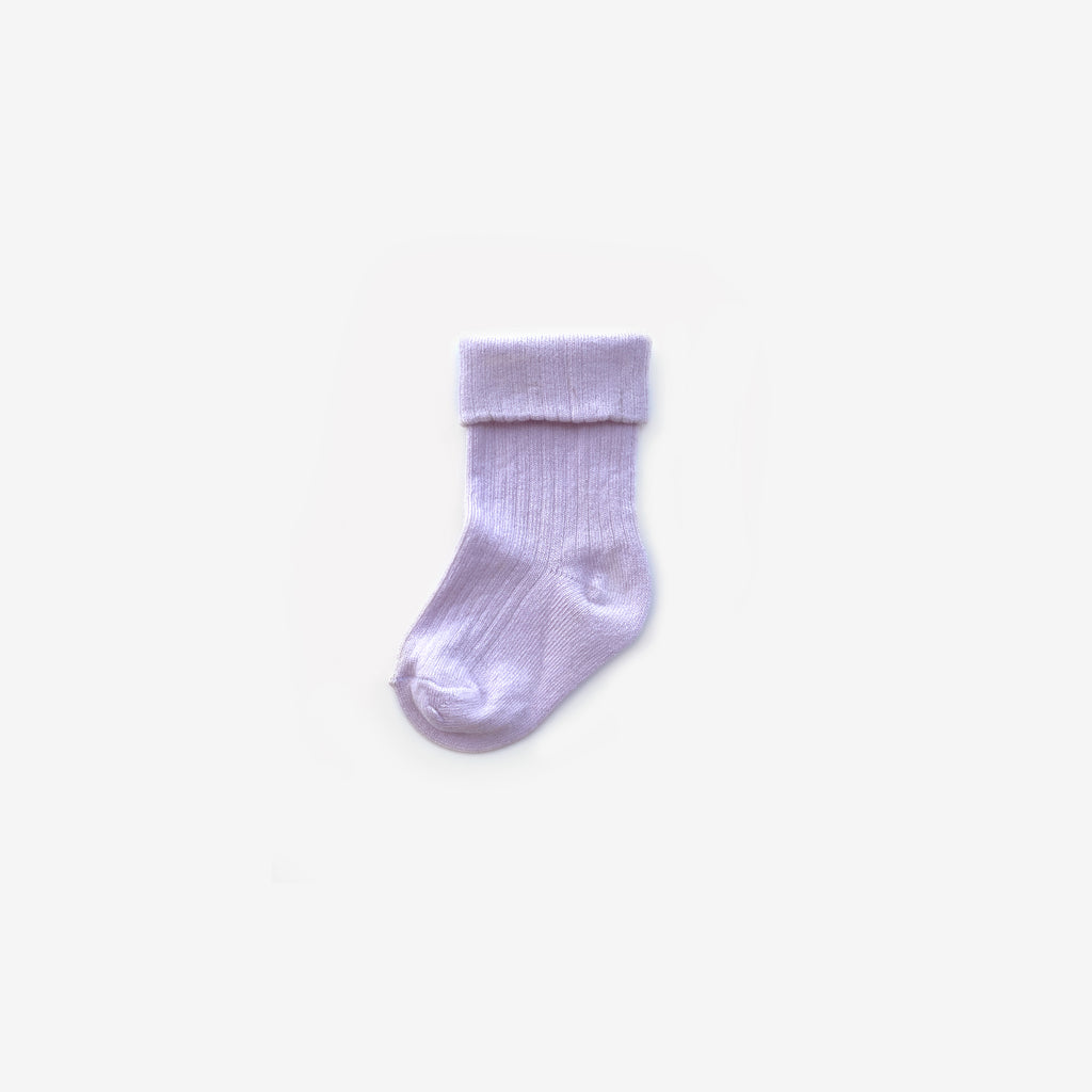 Organic Cotton Knit Socks - Lilac - The Rest