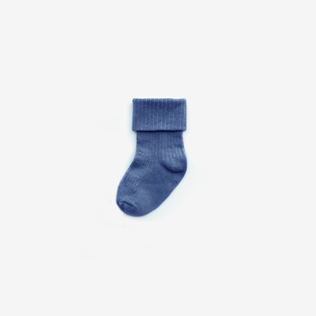Organic Cotton Knit Socks - Moody Blue - The Rest
