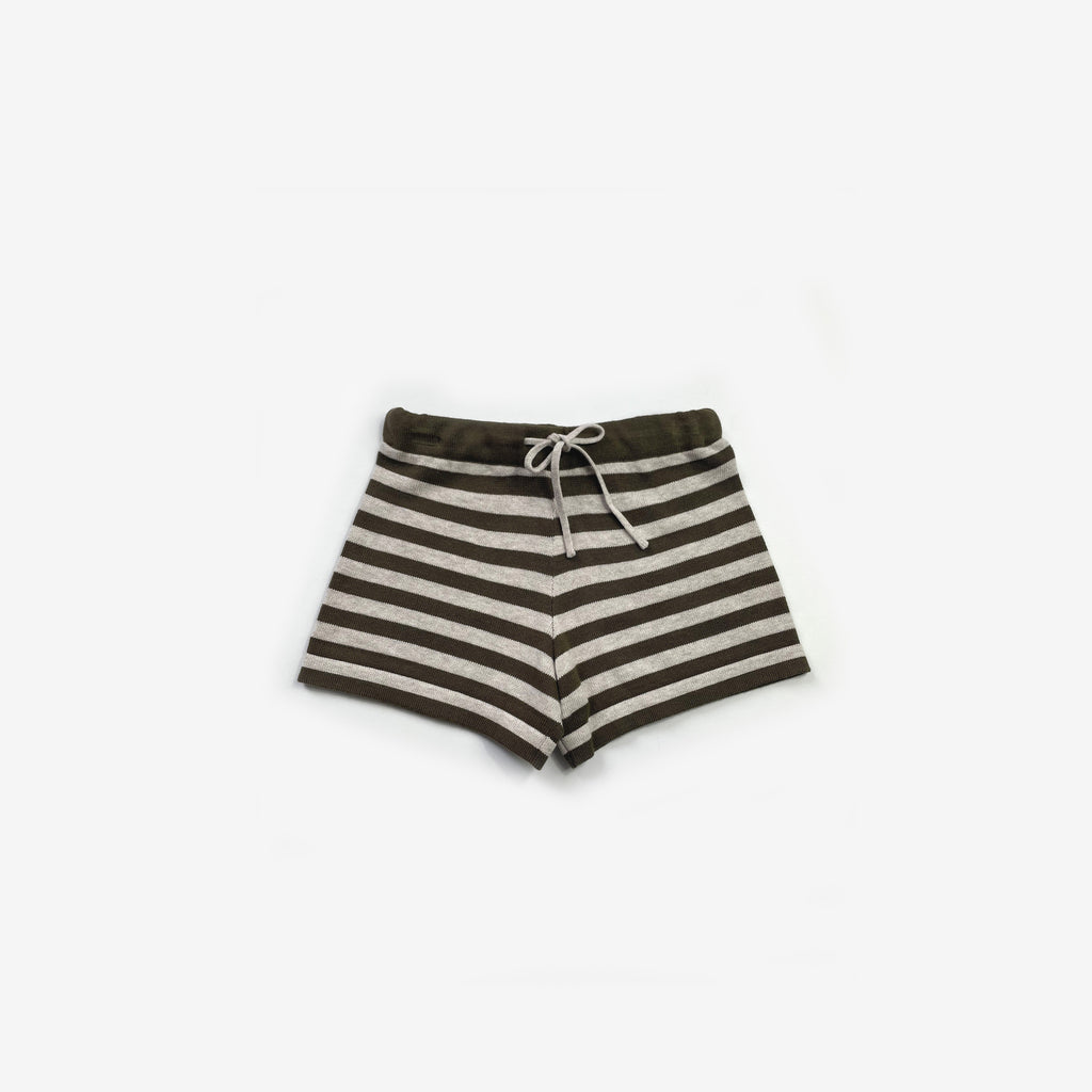 Knit Shorts - Olive Stripe - The Rest