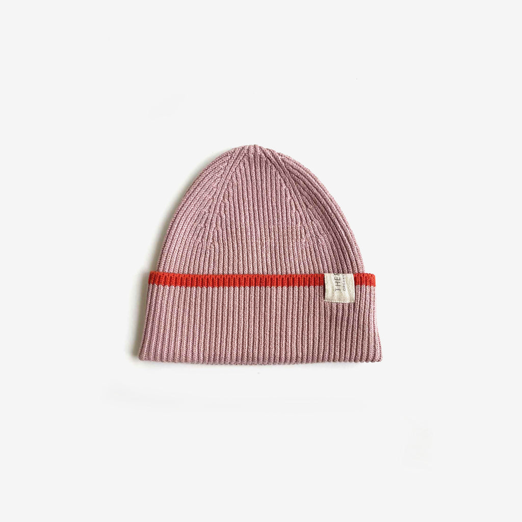 Organic Cotton Rib Beanie - Bubblegum Tomato Dip - The Rest
