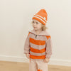 Organic Cotton Rib Beanie - Tomato Stripe - The Rest