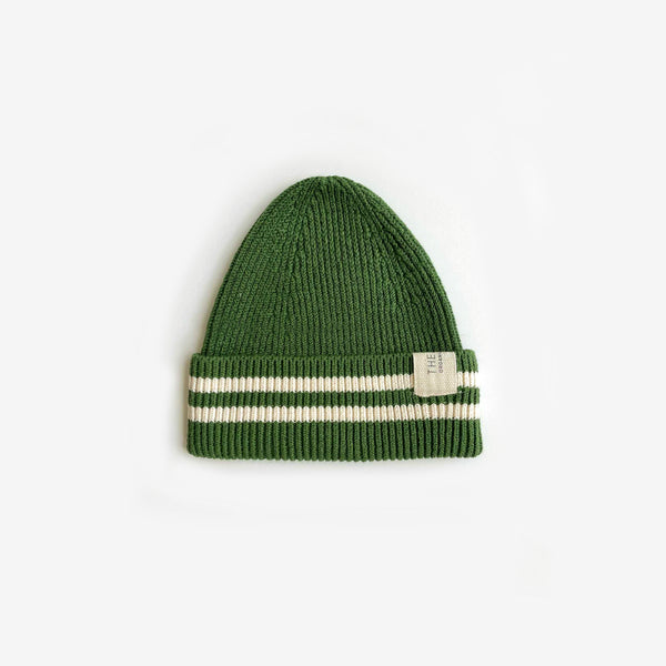 Organic Cotton Rib Beanie - Clover Stripe - The Rest
