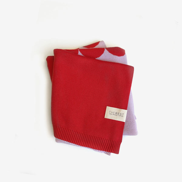 Organic Cotton Knit Blanket - Scallop Colour Block - The Rest