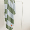 Organic Cotton Knit Blanket - Sky Clover Rugby Stripe - The Rest