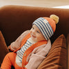 Organic Cotton Chunky Colour Block Beanie - Navy Stripe - The Rest