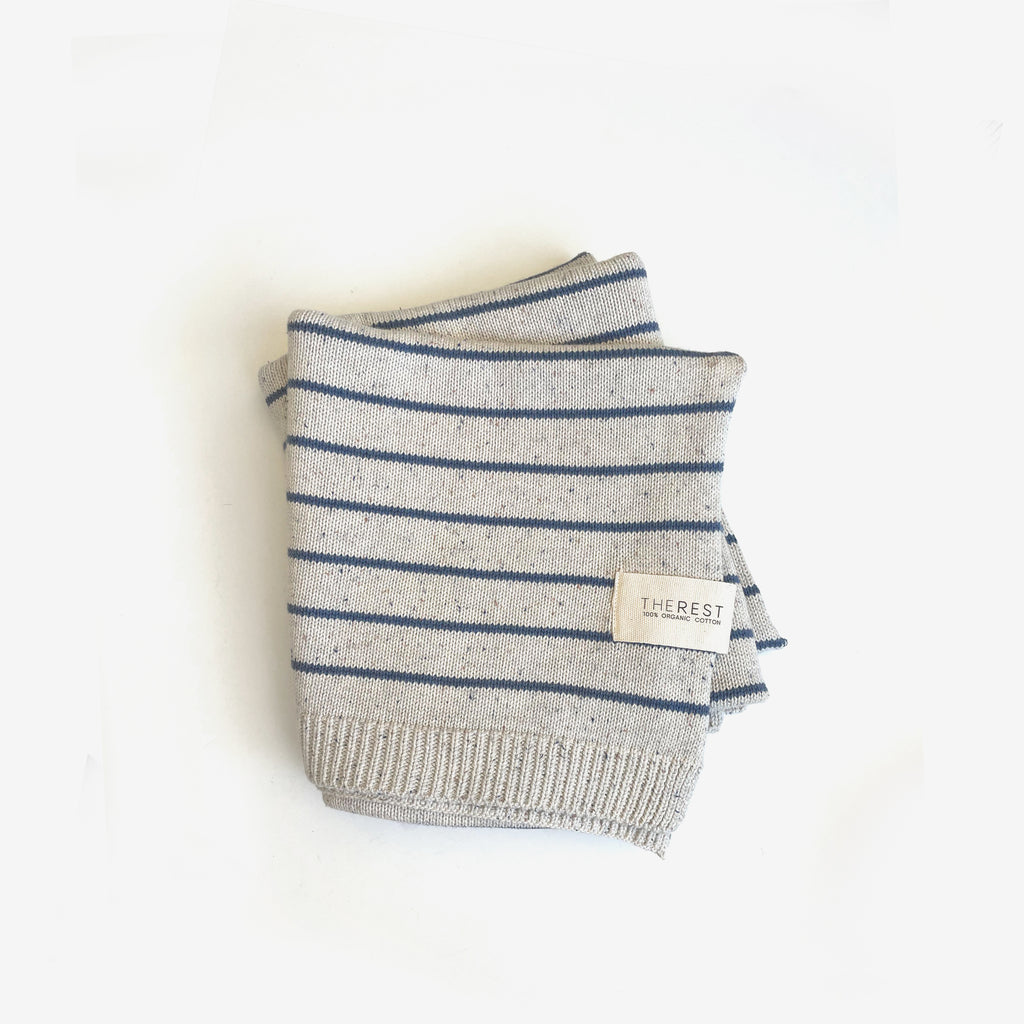 Organic Cotton Knit Blanket - Stripe - The Rest