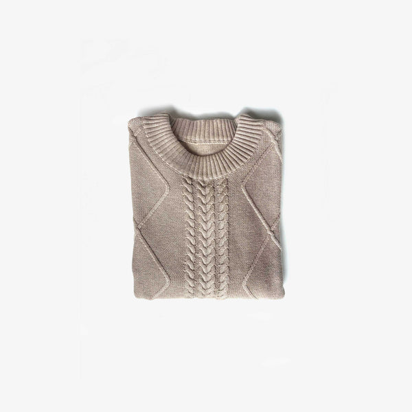 Adult Organic Cotton Cable Jumper - Chai - The Rest