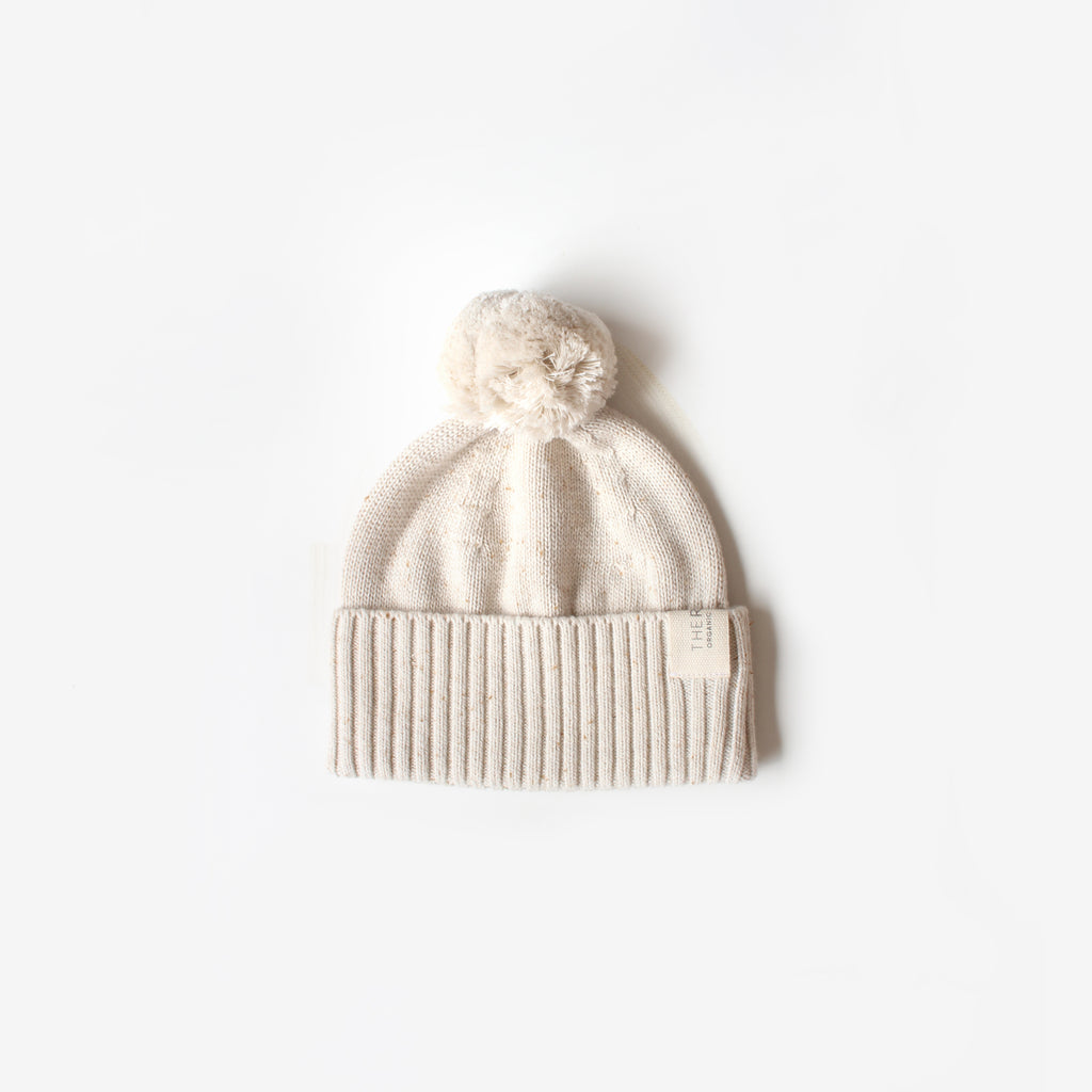 Organic Cotton Knit Beanie - Oat - The Rest