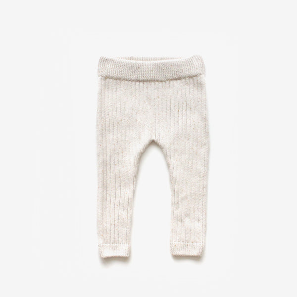 Organic Cotton Thick Knit Leggings - Oat - The Rest