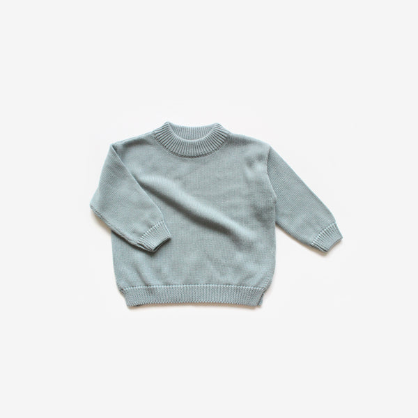 Organic Cotton Knit Jumper - Sky Marle - The Rest