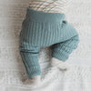 Organic Cotton Thick Knit Leggings - Sky Marle - The Rest