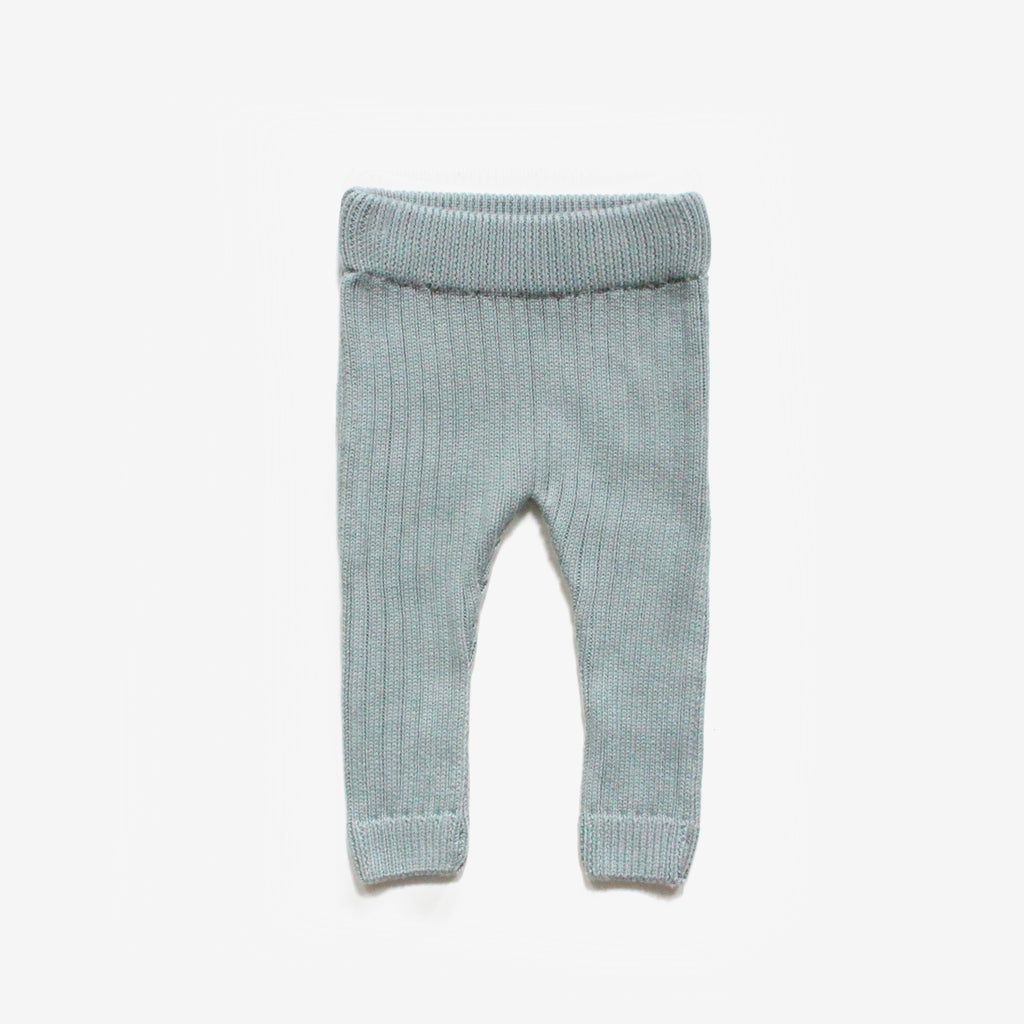 Organic Cotton Thick Knit Leggings - Sky Marle - The Rest